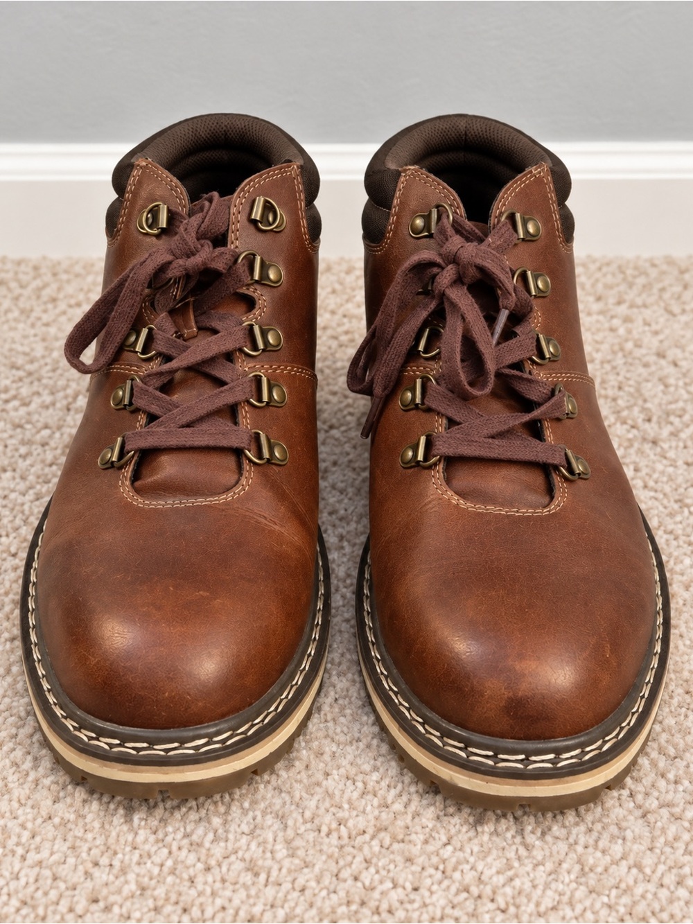 Sonoma Brown Leather Lace-Up Men's Boots